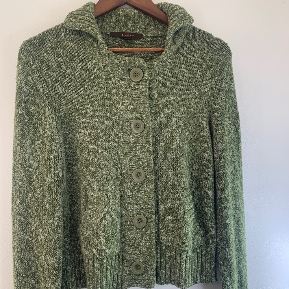 Fever green button down cardigan size M